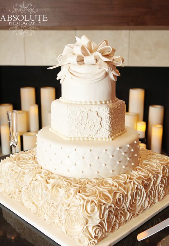 Wedding - Unique Three Tier Wedding Cake