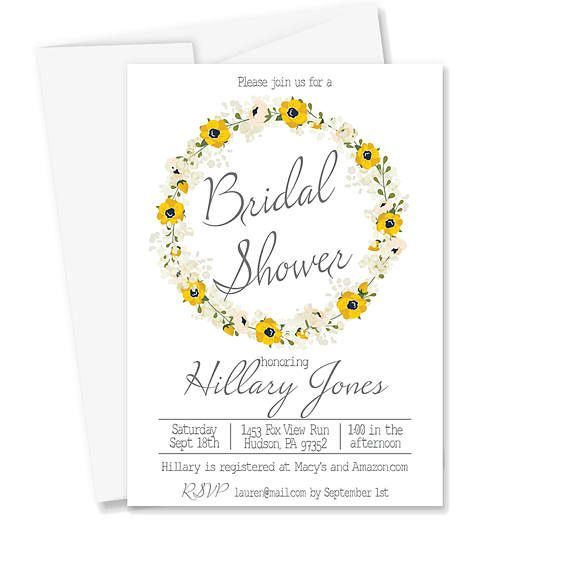 Свадьба - Printable Bridal Shower Invitation 
