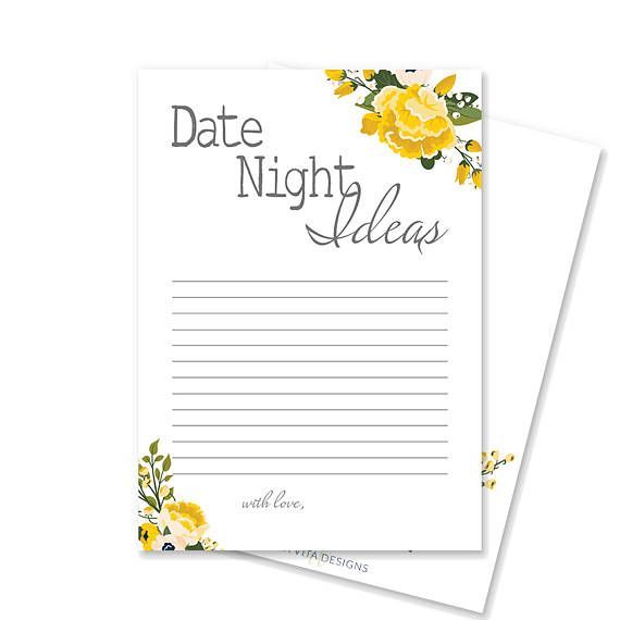 Wedding - Printable Date Night Idea Cards 