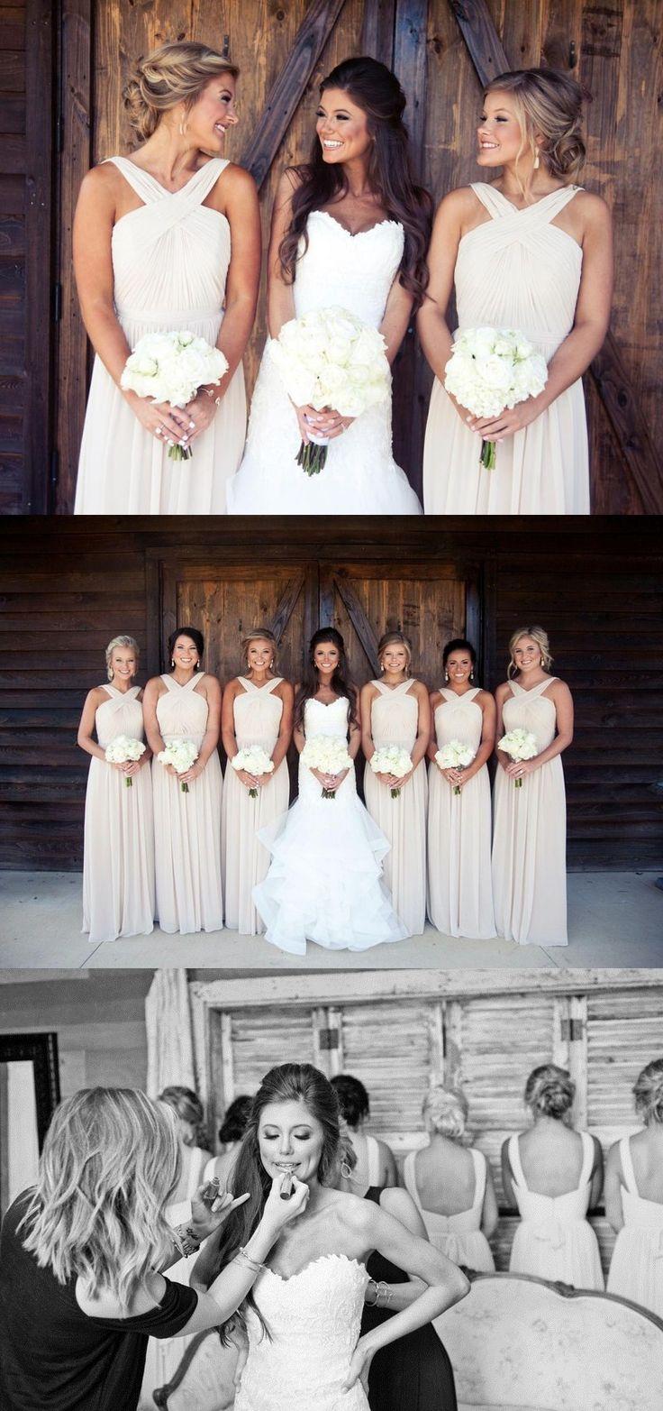Hochzeit - 2017 Bridesmaid Dresses, White Wedding Dresses, Long Chiffon Wedding Dresses, Wedding Party Dresses From Modsele