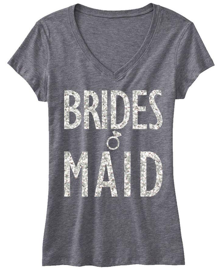 Hochzeit - Bridesmaid Shirt With Silver Glitter Print