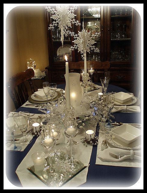زفاف - Dining Delight: Winter Blue & White