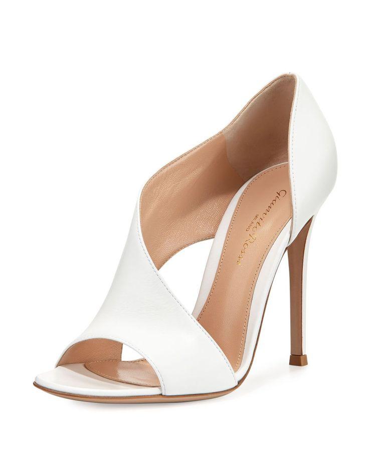 Mariage - Leather Open-Side DOrsay Pump, White