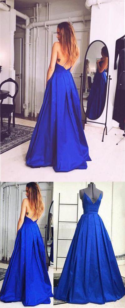 Mariage - Charming Royal Blue Prom Dress,Sexy Sleeveless Evening Dress,Sexy Open Back Prom Dress,388 From Morden Sky