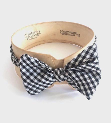 Mariage - Black Gingham Bow Tie