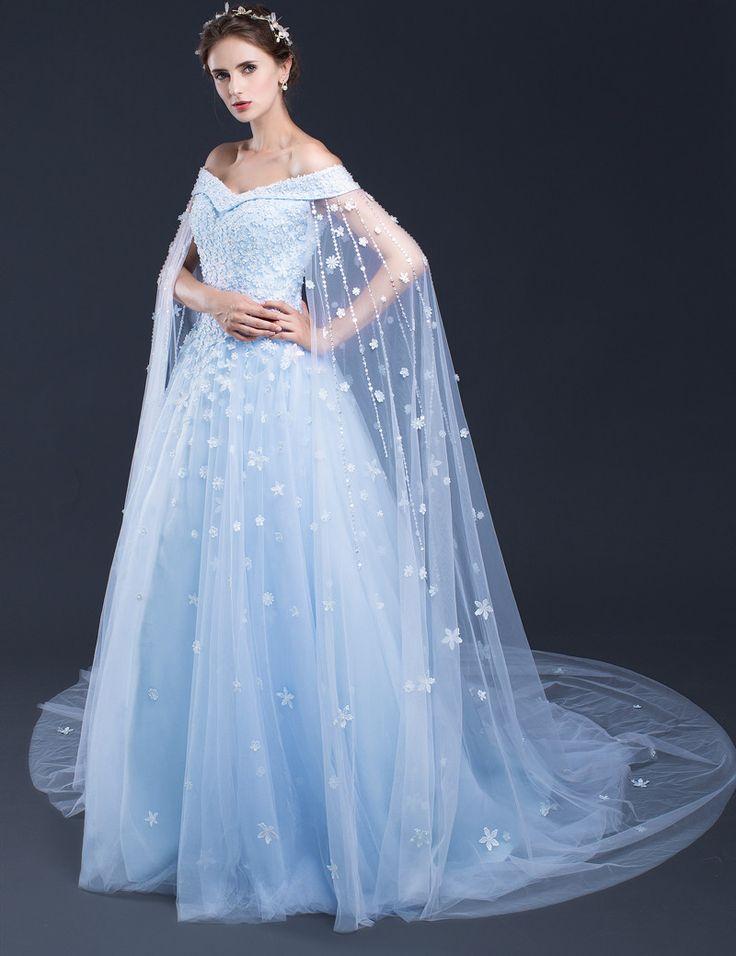 Mariage - Blue Wedding Dresses,Long Bridal Go