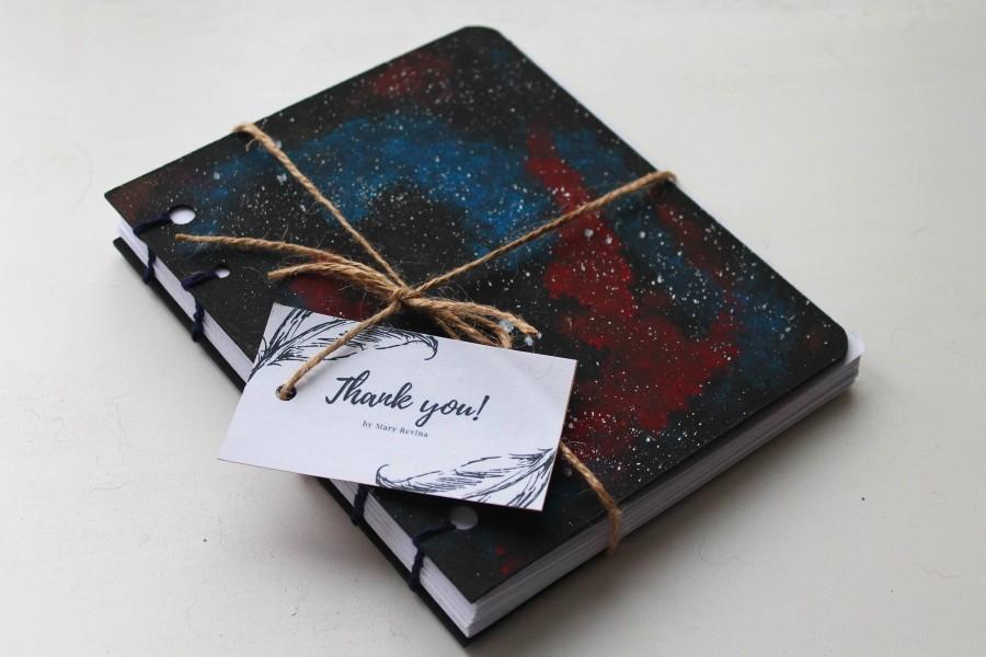Hochzeit - Hand Bound Coptic Stitch Notebook "Awesome Galaxy"