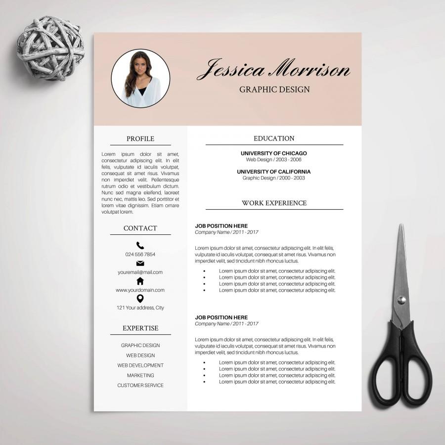 Hochzeit - Resume Template, CV Template for MS Word, Cover Letter, Professional Resume, Modern Resume, Creative Resume, Instant Download