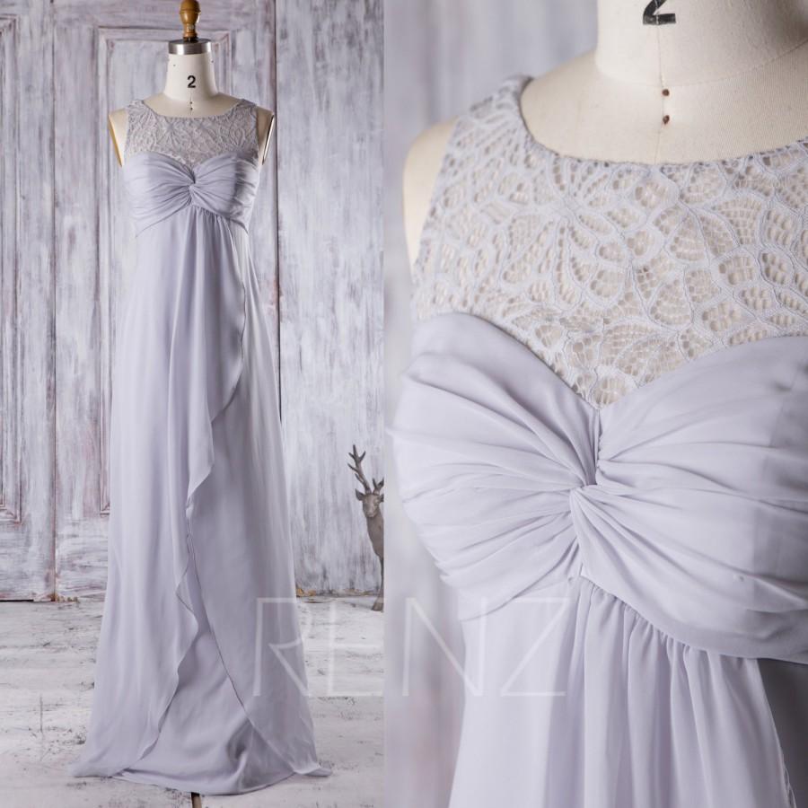 زفاف - 2017 Light Gray Zoho Bridesmaid Dress Empire, Sweetheart Lace Illusion Wedding Dress, Ruffle Draped A Line Prom Dress Floor Length (J078)