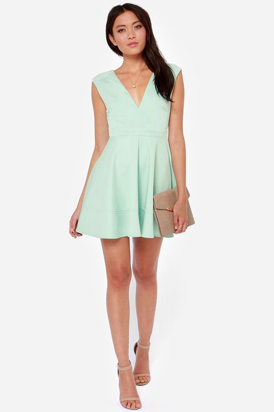 Mariage - Love Is In The Flare Light Blue Skater Dress
