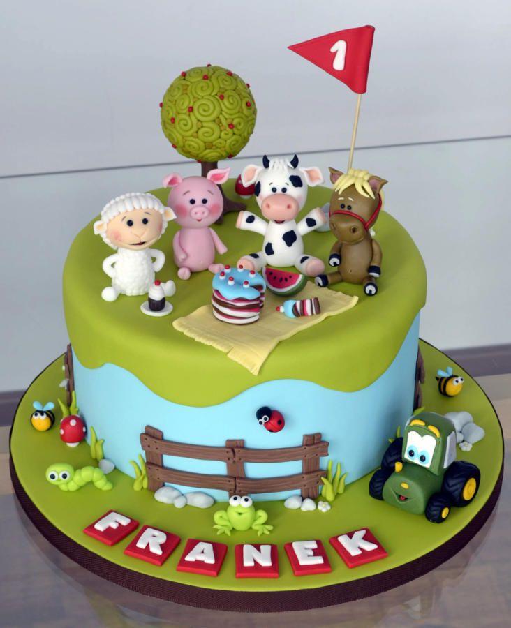 Mariage - Farm Animals Picnic Cake