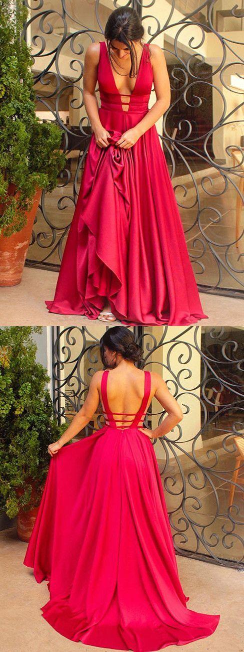 Hochzeit - Simple Elegant Long Evening Dress, Long Prom Dress, Red Prom Dress, 2017 Prom Dress