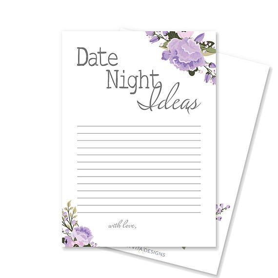 Wedding - Printable Date Night Idea Card 