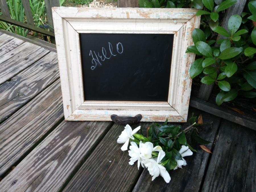 Wedding - Chalkboard Cracking Paint Primitive Kitchen Country Kitchen White Decor Wedding Gift Primitive Frame