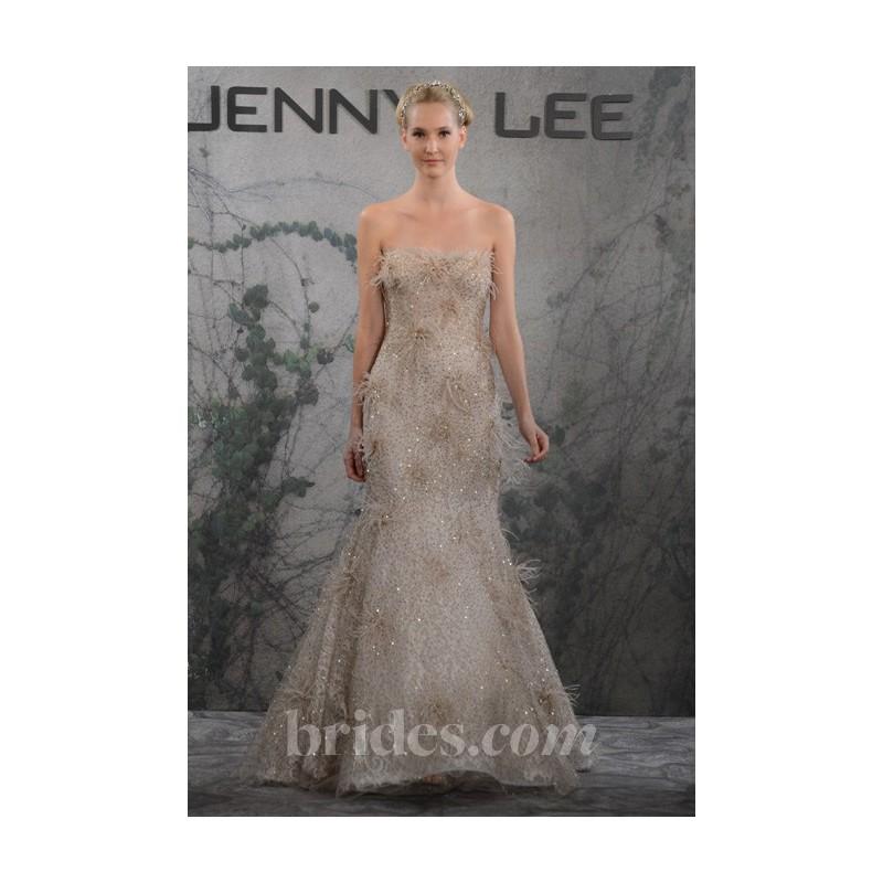 Mariage - Jenny Lee - Fall 2013 - Style 1326 Strapless Gold Beaded Tulle and Lace A-Line Wedding Dress - Stunning Cheap Wedding Dresses