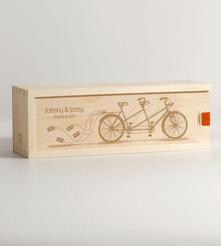 زفاف - Custom Pedal Together Wine Box