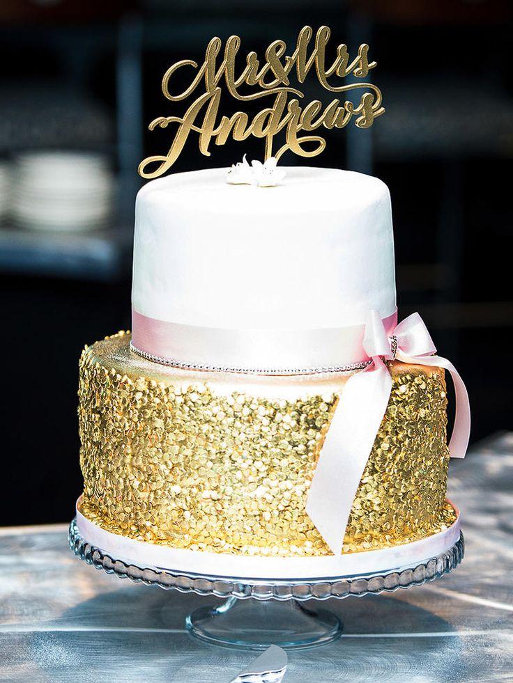 زفاف - 18 Wedding Cake Ideas With Silver And Gold Bling