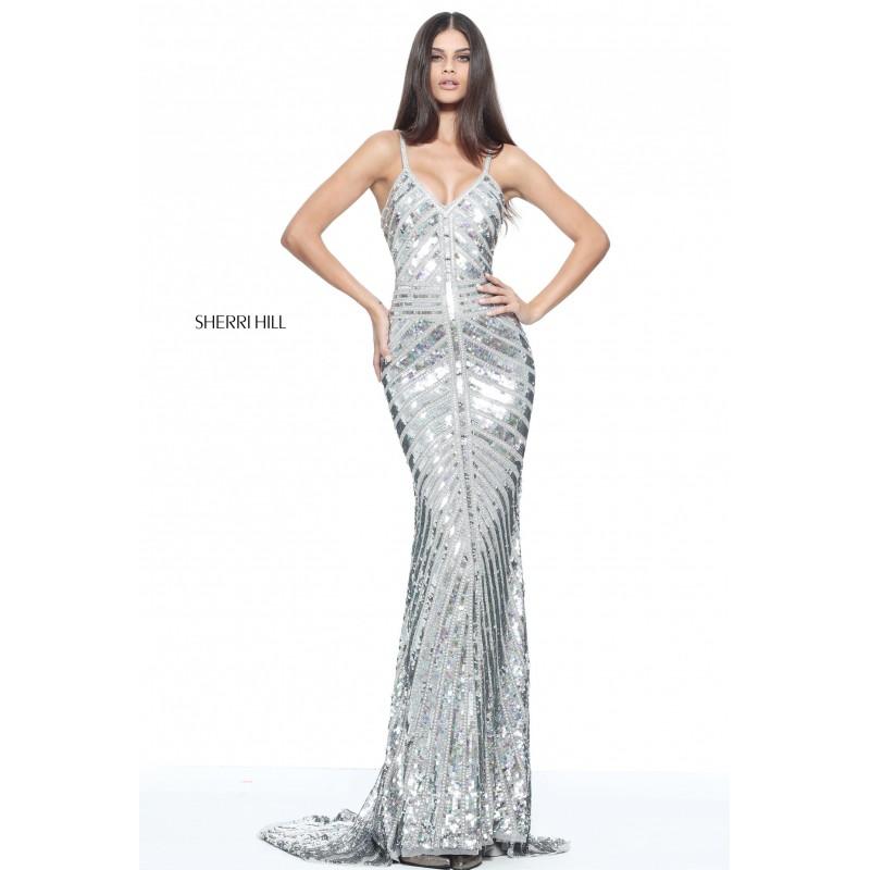 Hochzeit - Sherri Hill 51206 Prom Dress - Fitted Sherri Hill V Neck Long Prom Dress - 2017 New Wedding Dresses