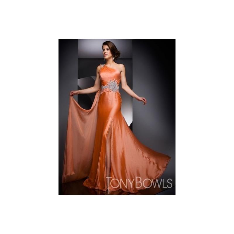زفاف - One Shoulder Crystal Accent Pageant Gown Tony Bowls Collection 210C50 - Brand Prom Dresses