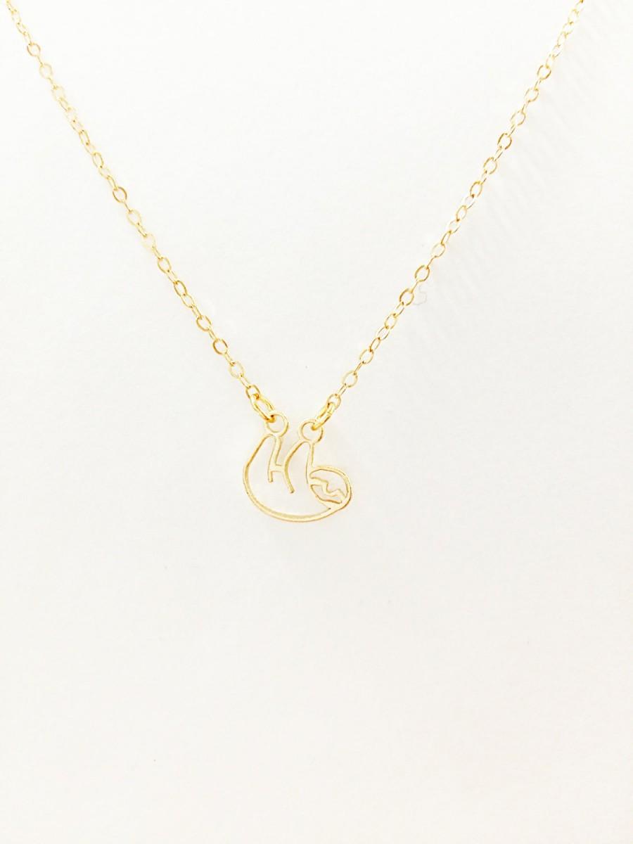 Hochzeit - Sloth Necklace //Sterling Silver Jewelry // Silver Sloth // Gold Sloth // Tiny Sloth // Layering Necklace