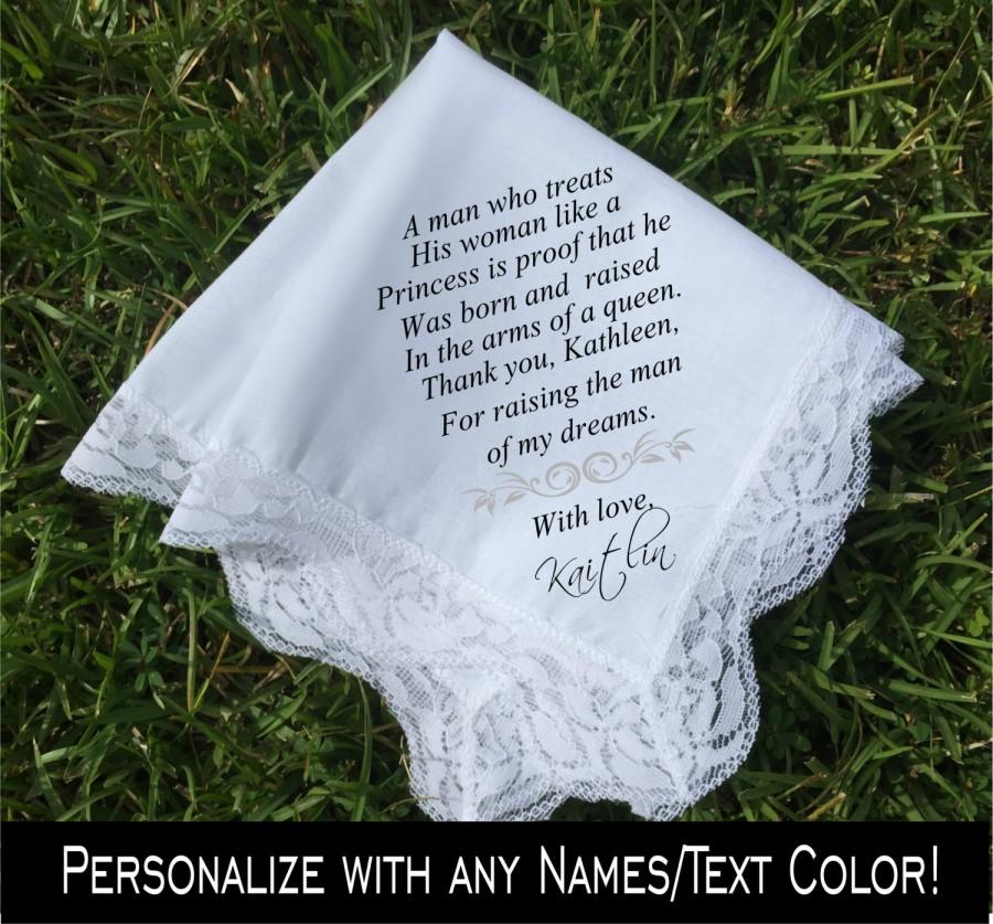 زفاف - Mother of the groom gift, mother of groom gift, wedding handkerchief, lace handkerchief PRINTED handkerchief wedding gift keepsake (H 049)