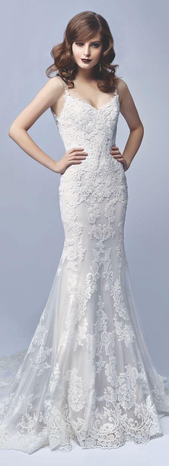 Hochzeit - Enzoani Sweetheart Lace Wedding Dress