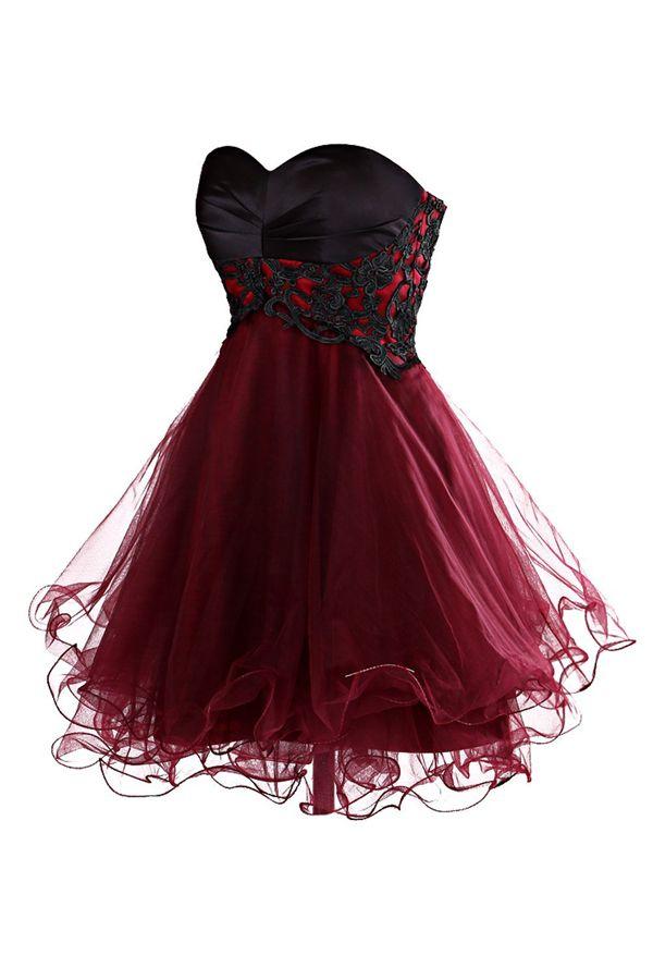 Mariage - Burgundy Short Tulle Homecoming Dre
