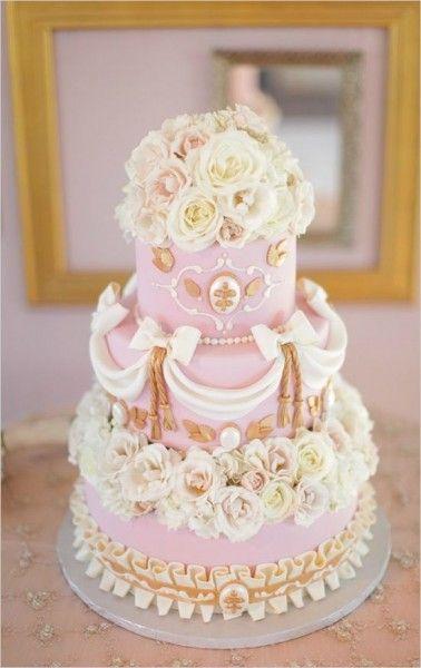 Wedding - Pink Wedding Cake - Wedding Inspirations