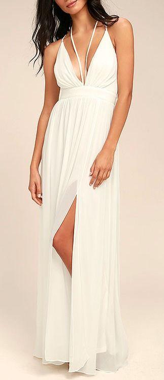 زفاف - Brilliant Beauty White Maxi Dress