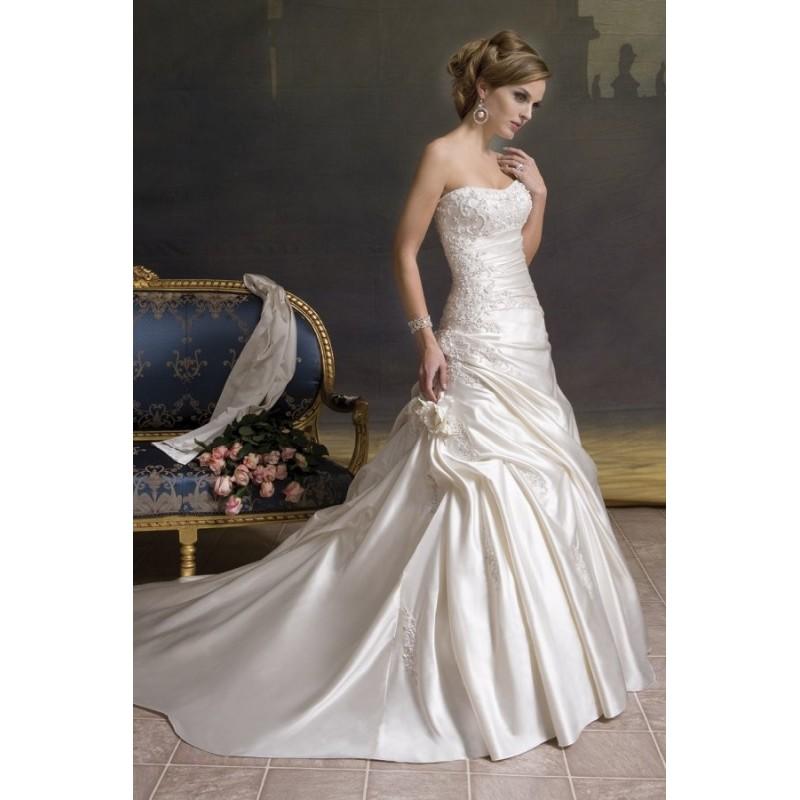 زفاف - Style 5202 by Mary's Bridal - Floor length Satin Sleeveless Strapless A-line Chapel Length Dress - 2017 Unique Wedding Shop