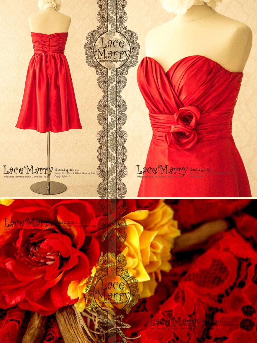 Hochzeit - Maroon Red Bridesmaid Dress 