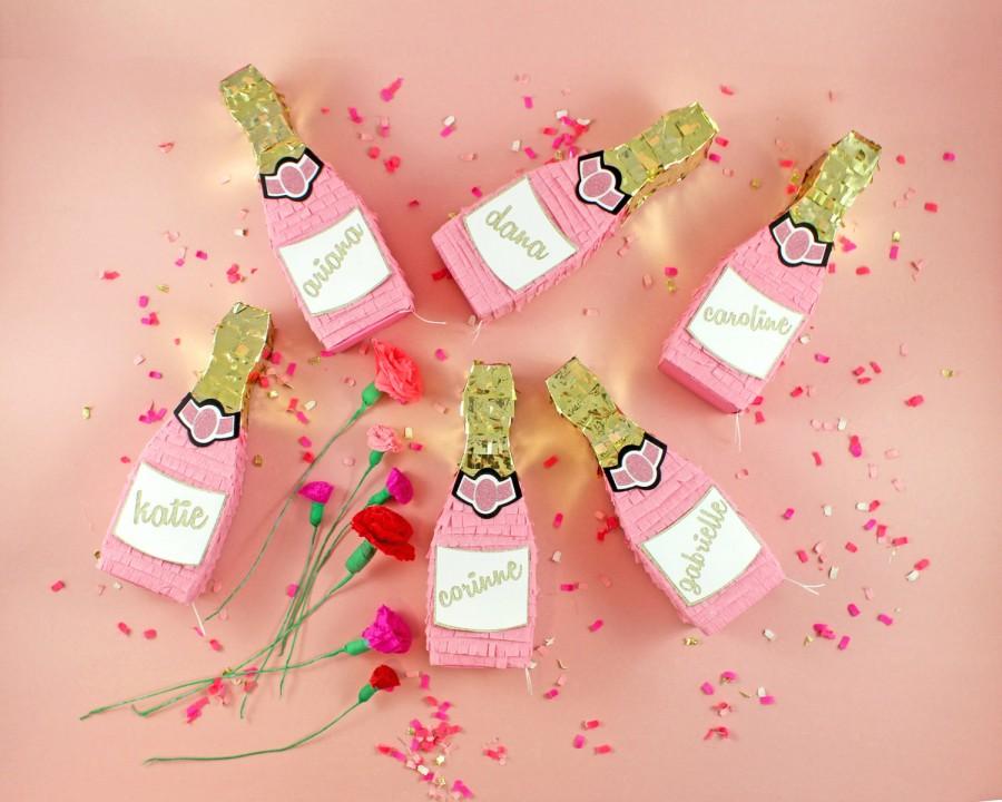 Wedding - Pink Champagne Mini Pinata, Bridesmaid Proposal, Gift Box, Bachelorette Party, Baby Shower, ONE PIÑATA