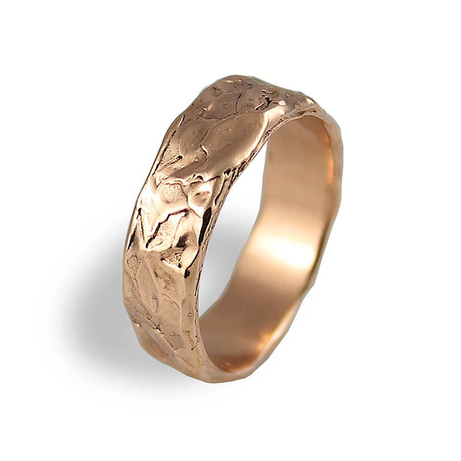 Hochzeit - Mens Wedding Band Rose Gold , Rose Gold Band , Wedding band , Men Wedding Band , Wedding Rings , Organic Ring, Unisex Ring , Texture Band