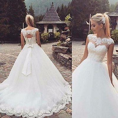 Свадьба - Details About New White/ivory Wedding Dress Bridal Gown Custom Size 6-8-10-12-14-16 18  