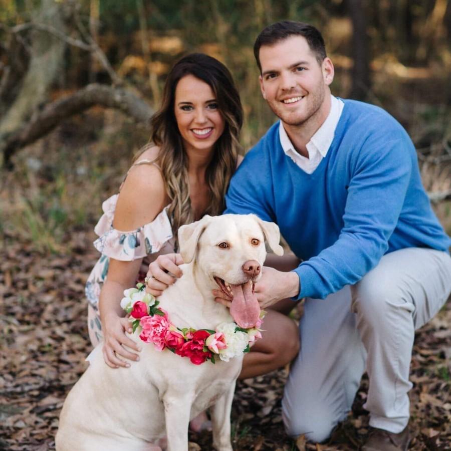 Свадьба - Dog Flower Collar, Custom Order Dog Floral Wreath, Dog Photo Shoot, Dog Wedding, Puppy Floral Collar, Engagement Photo, Boho Puppy Wreath