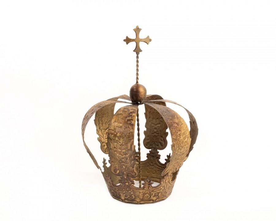 Hochzeit - Crown Cake Topper, Crown with Cross, Gold Crown, Wedding Cake Topper, Crown Photo Prop