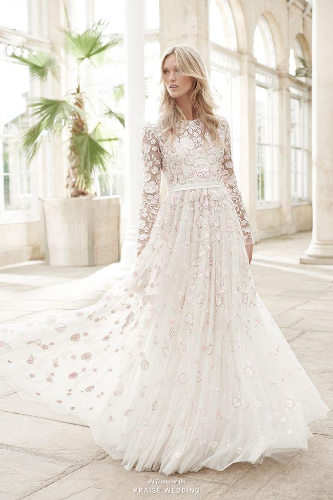 Свадьба - This Ethereal Wedding Dress From Needle & Thread Featuring Chic Floral Embellishments Illustrates Romance With A Trace Of Playfulness!