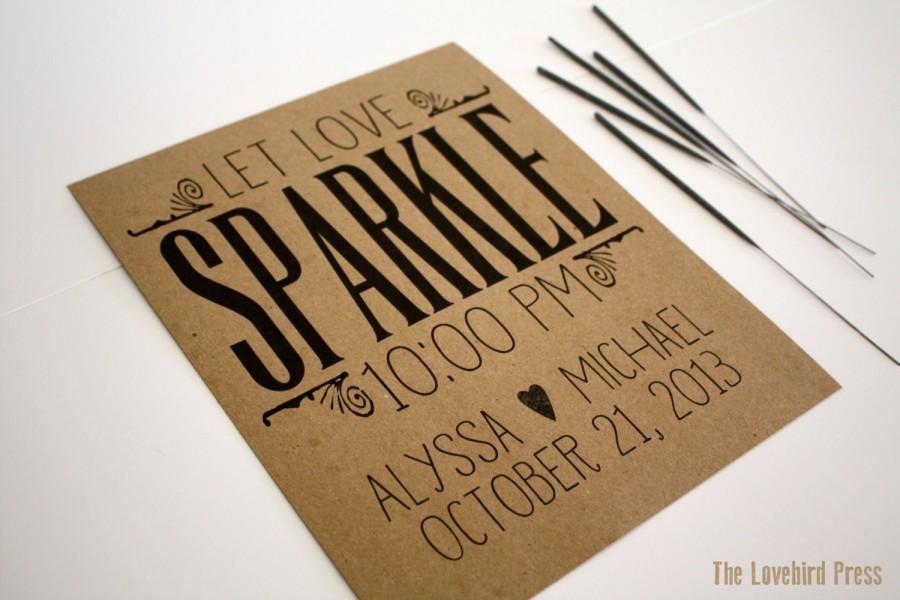 Wedding - Sparkler Send Off Sign - Personalized Printable Let Love Sparkle Wedding Sign - Rustic Wedding - Sparkler Sign - AA2