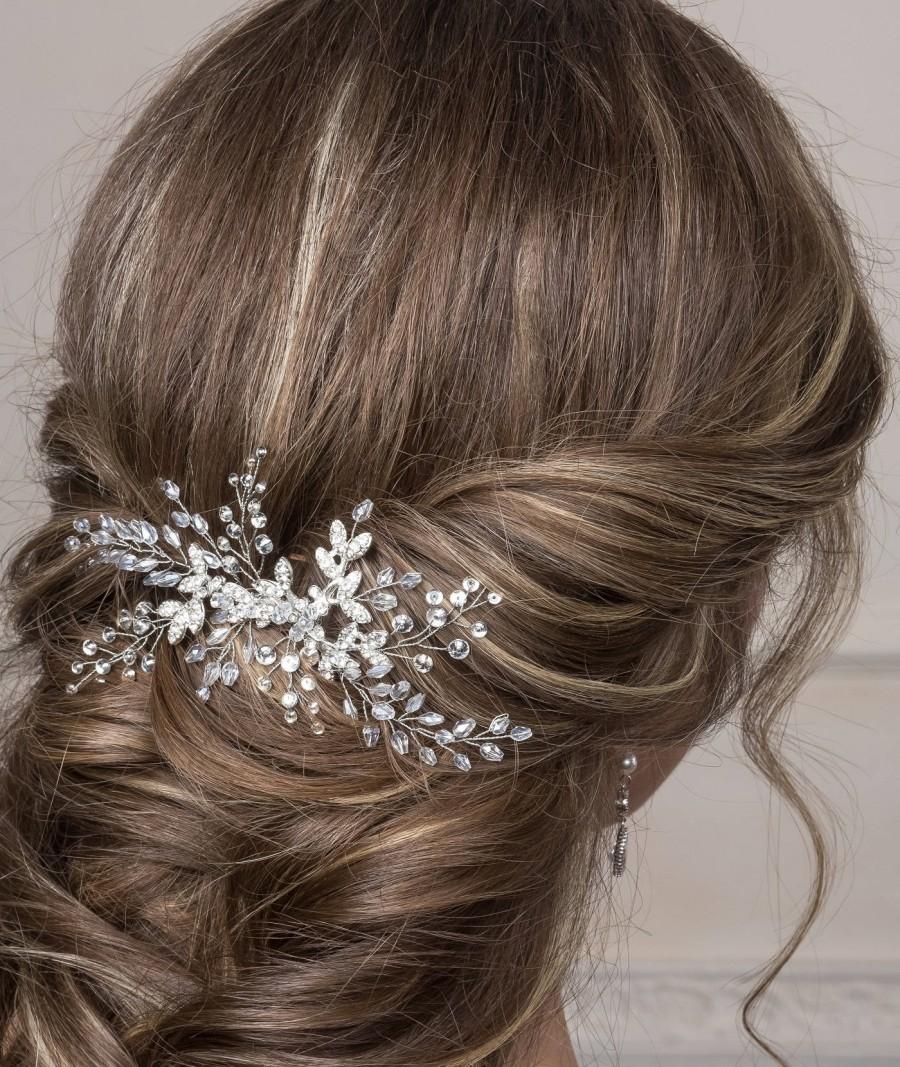 زفاف - Bridal hair comb  Bridal hair accessories  Wedding hair piece Bridal headpiece  Crystal hair comb Floral hair piece  Rhinestone headpiece