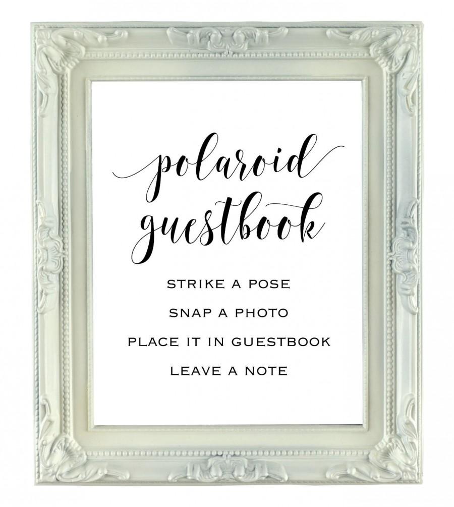 Polaroid Guestbook Sign 8x10 Instant Download Wedding Sign Printable 