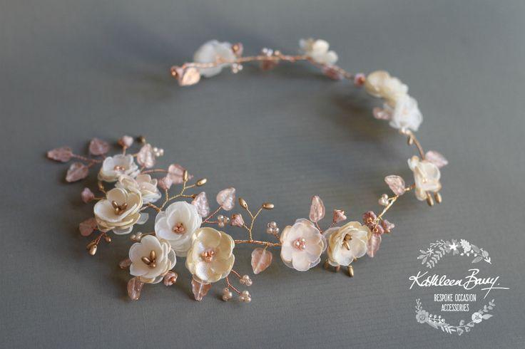 Hochzeit - Rose Gold Wedding Bridal Hair Accessories Handmade - By Kathleen Barry - Jewellery Jewelry
