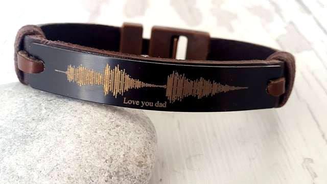 Hochzeit - Soundwave Bracelet ,Coordinate Bracelet for Him, Personalized Bracelet leather bracelet, Male Bracelet, Custom Bracelet, Graduation Gift,