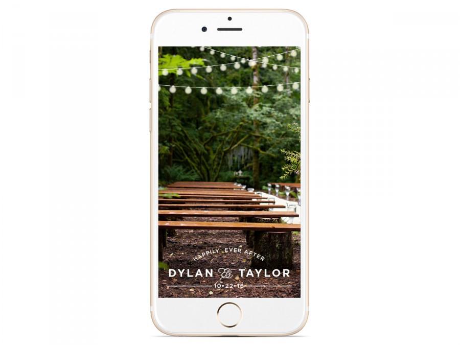 Hochzeit - Rustic String Lights Wedding Snapchat Geofilter 