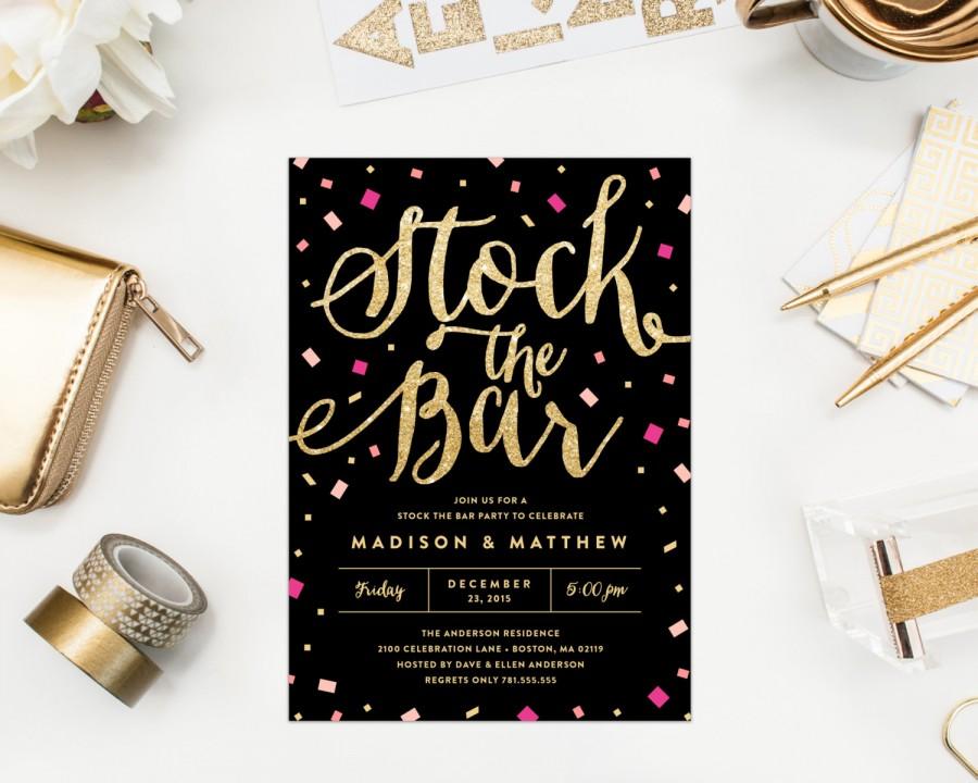 Wedding - Stock the Bar Party Invitation