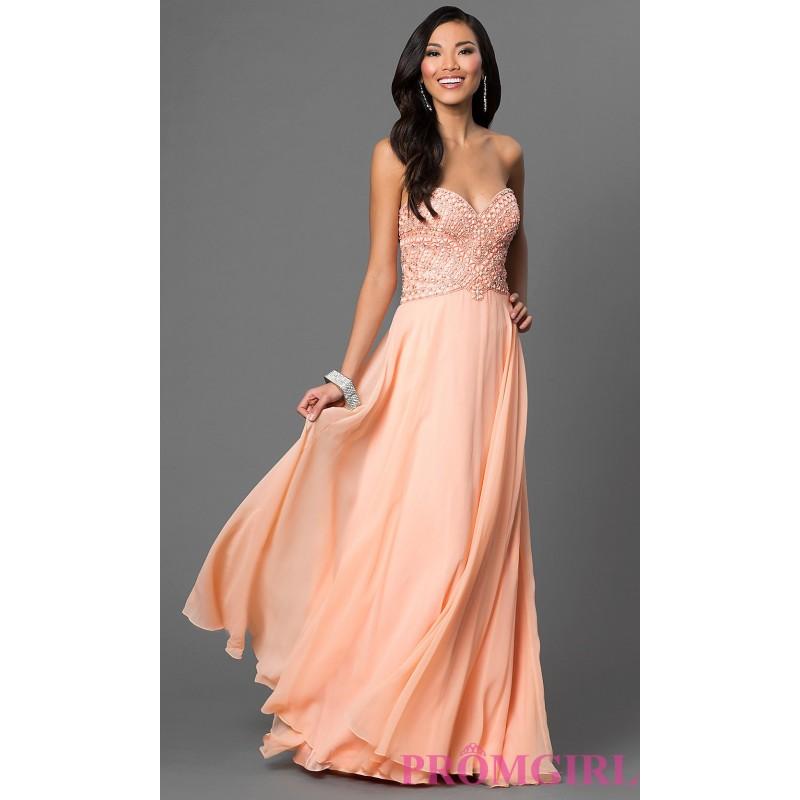 Wedding - Floor Length Beaded Bodice Dress by Dave and Johnny - Discount Evening Dresses 