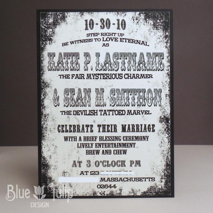 Hochzeit - Vintage Circus Poster Wedding Invitation