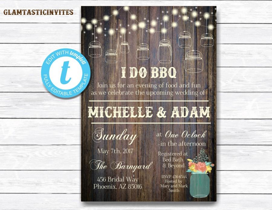 Hochzeit - I Do BBQ Couples Shower Invitation, BBQ Couples shower, Bbq Invitation, I Do BBq Invitation, I Do Bbq, Bbq invitations, I Do Bbq Couples