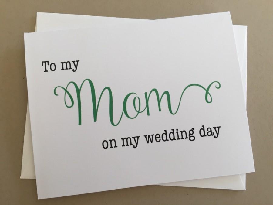 Свадьба - To my Mom on my Wedding Day Card,Wedding Day Printed Card, A2 Wedding Day Card(WDC-F02)