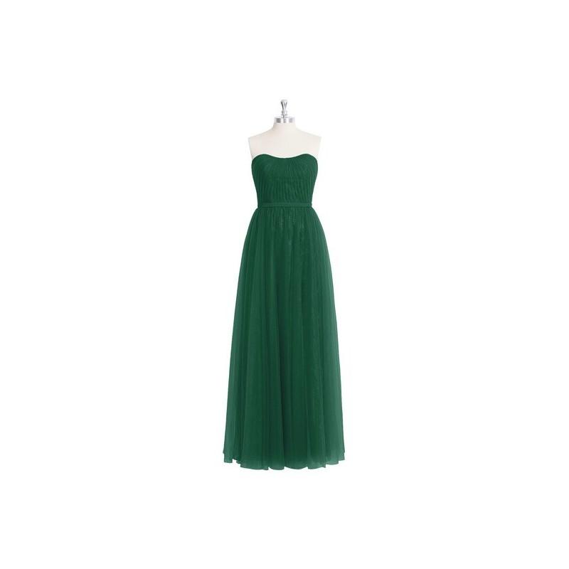 Mariage - Dark_green Azazie Kayley - Sweetheart Back Zip Floor Length Tulle, Lace And Chiffon Dress - Charming Bridesmaids Store