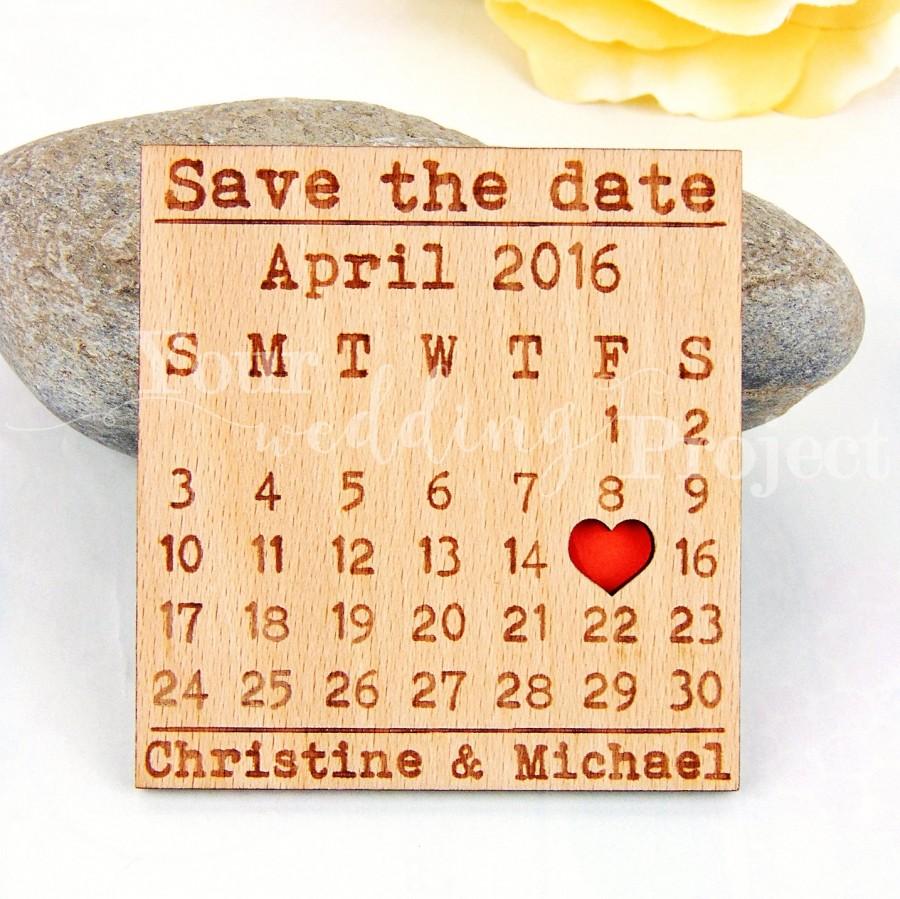 Mariage - Calendar Save the Date Magnet, Custom Engraved Save the Date, Wood Save the Date, Rustic Save the Date, Wedding Favors, Wedding Invitations